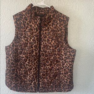 Chico's Leopard Print Quilted Vest